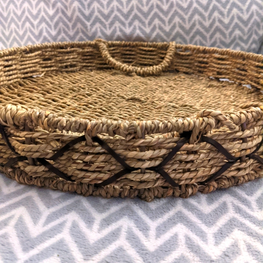 Indigo ratan tray large